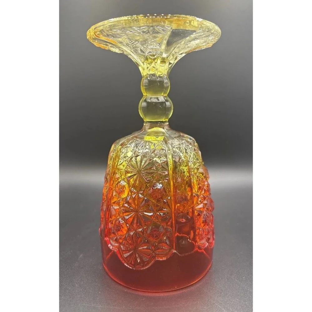 Vintage Viking Glass AMBERINA SUNSET Wine Glass 1950s UV Glows